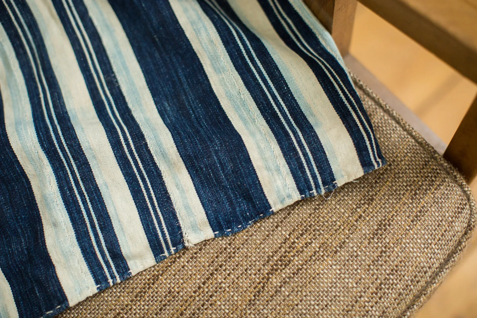 Vintage Indigo Stripe Throw
