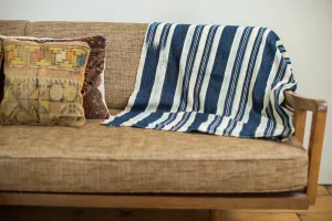 Vintage Indigo Stripe Throw