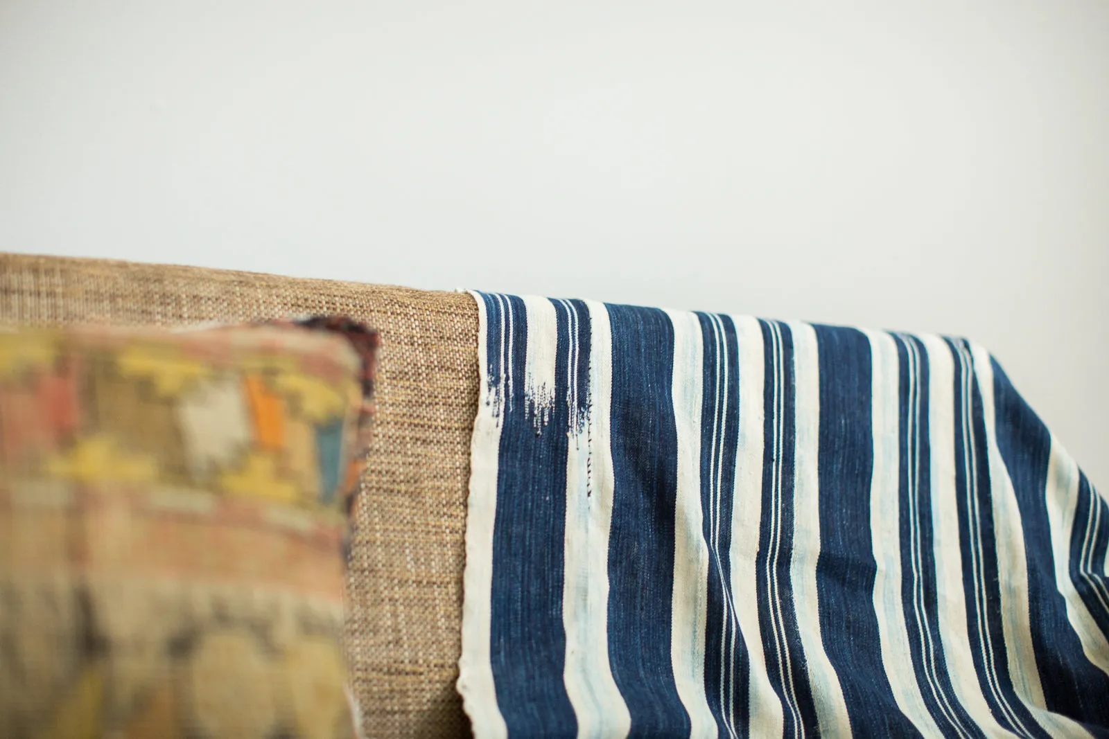Vintage Indigo Stripe Throw