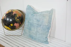 Vintage Light Blue Indigo Pillow