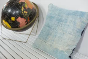 Vintage Light Blue Indigo Pillow