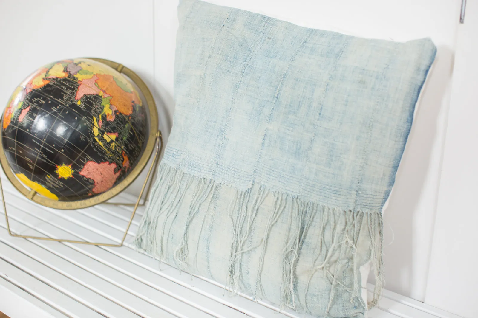 Vintage Light Blue Indigo Pillow