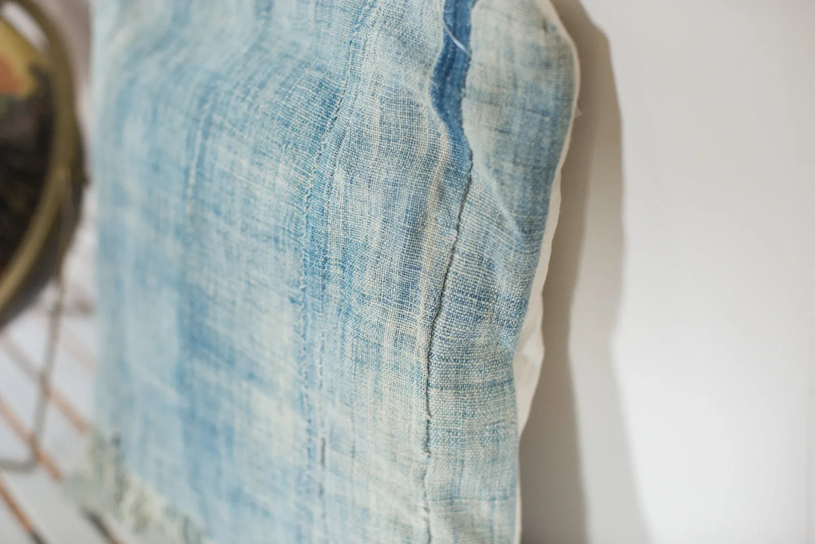 Vintage Light Blue Indigo Pillow