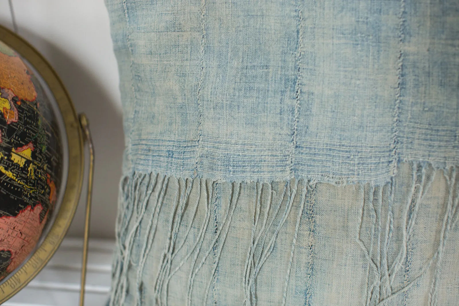 Vintage Light Blue Indigo Pillow