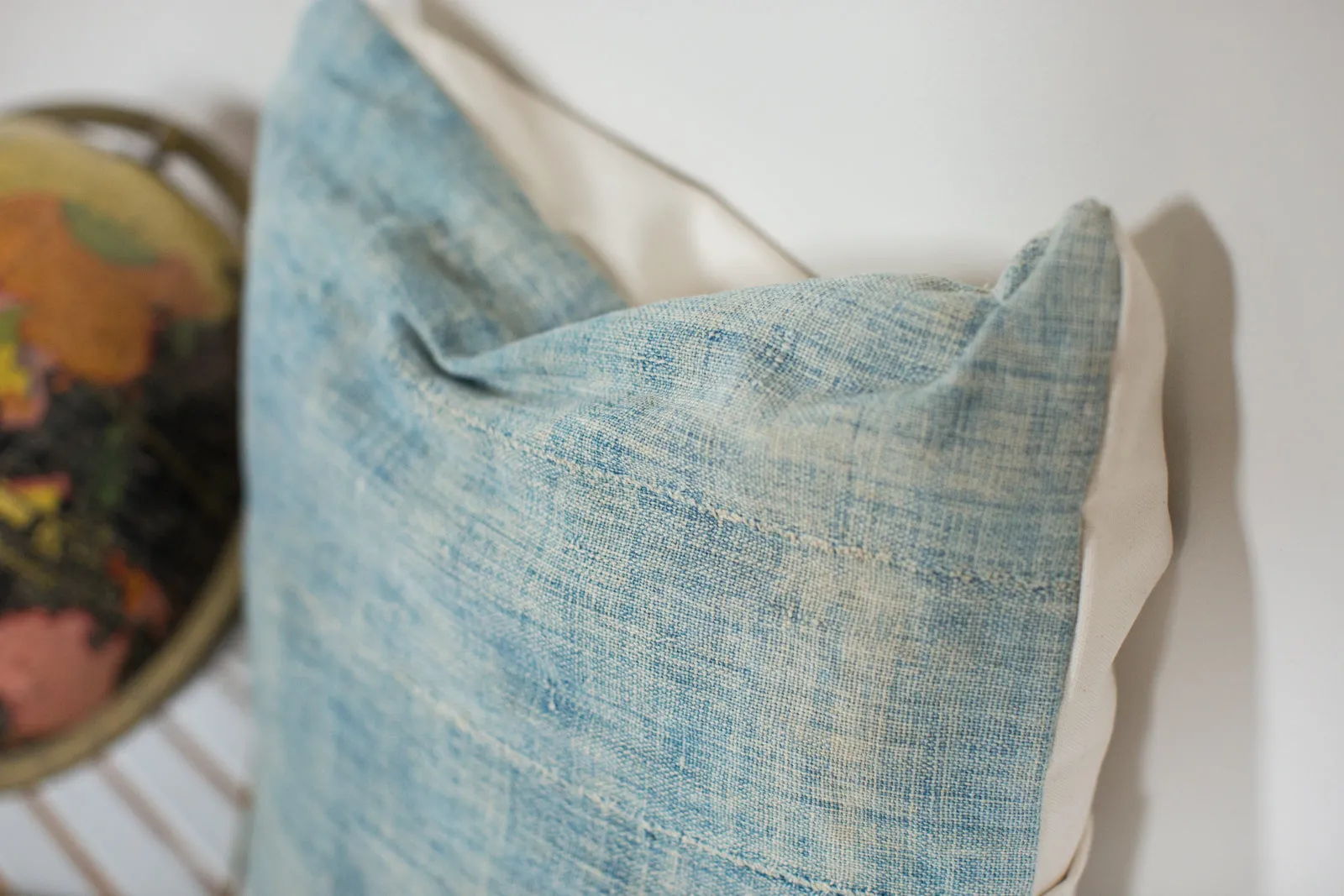 Vintage Light Blue Indigo Pillow