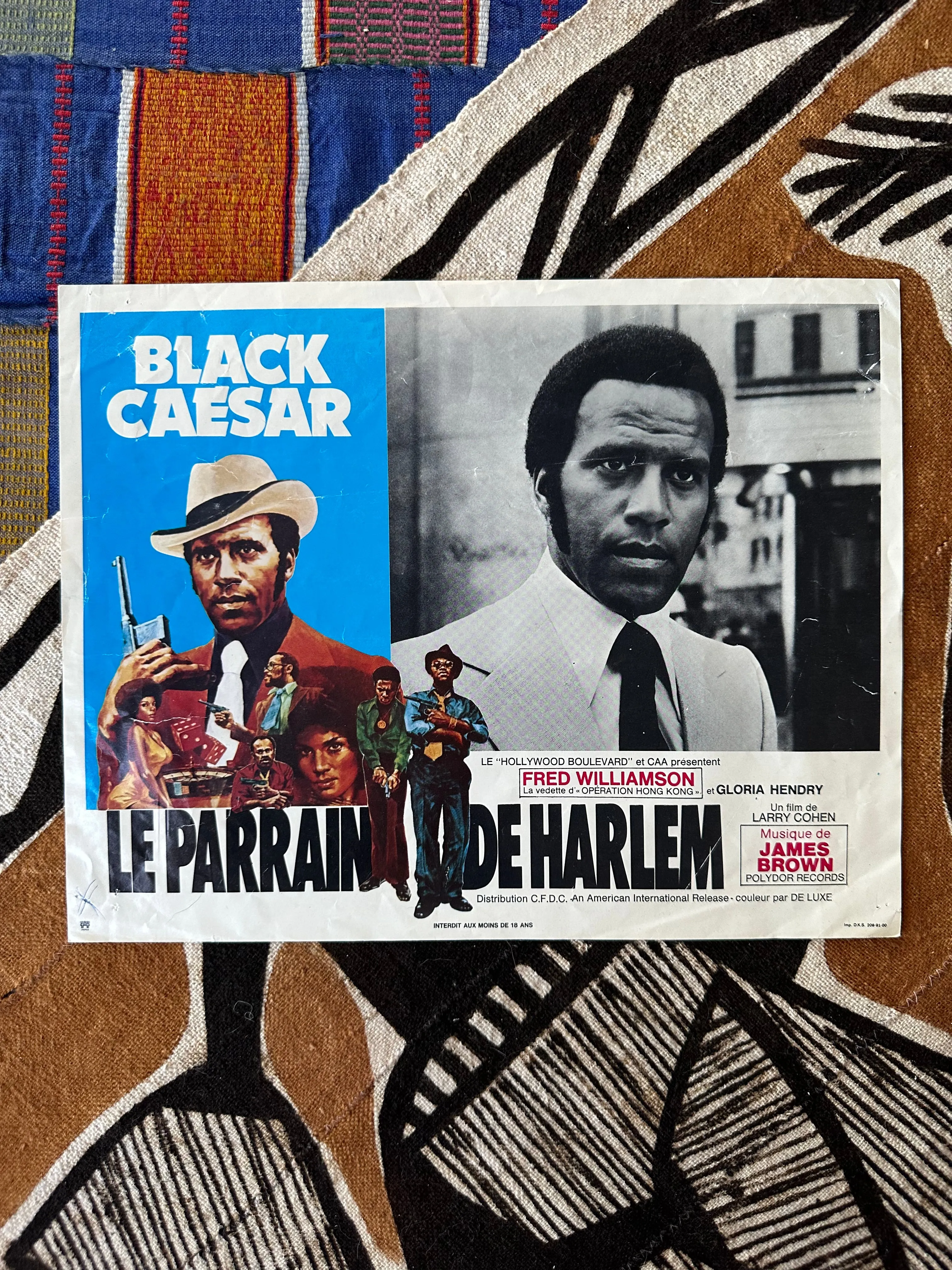 Vintage Movie Lobby Card - Black Caesar (French)