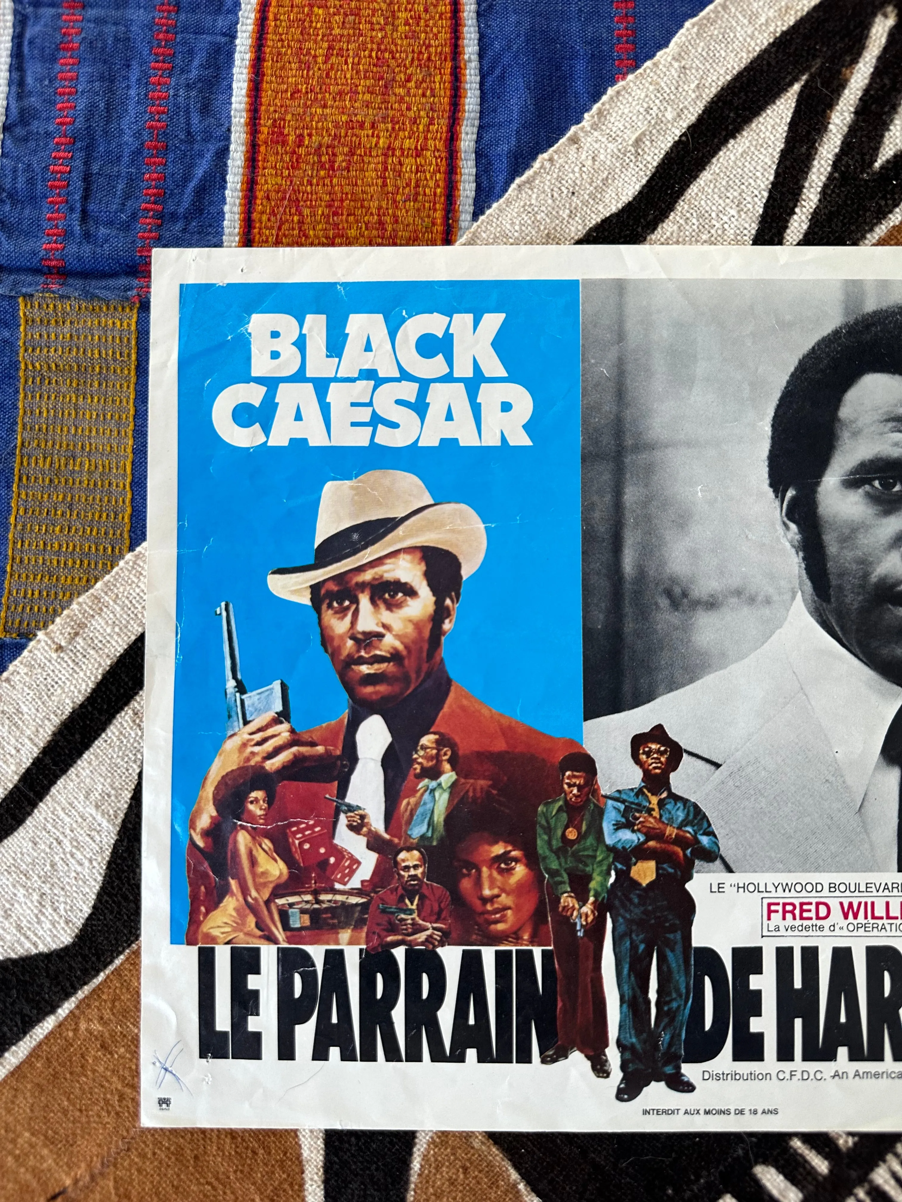 Vintage Movie Lobby Card - Black Caesar (French)