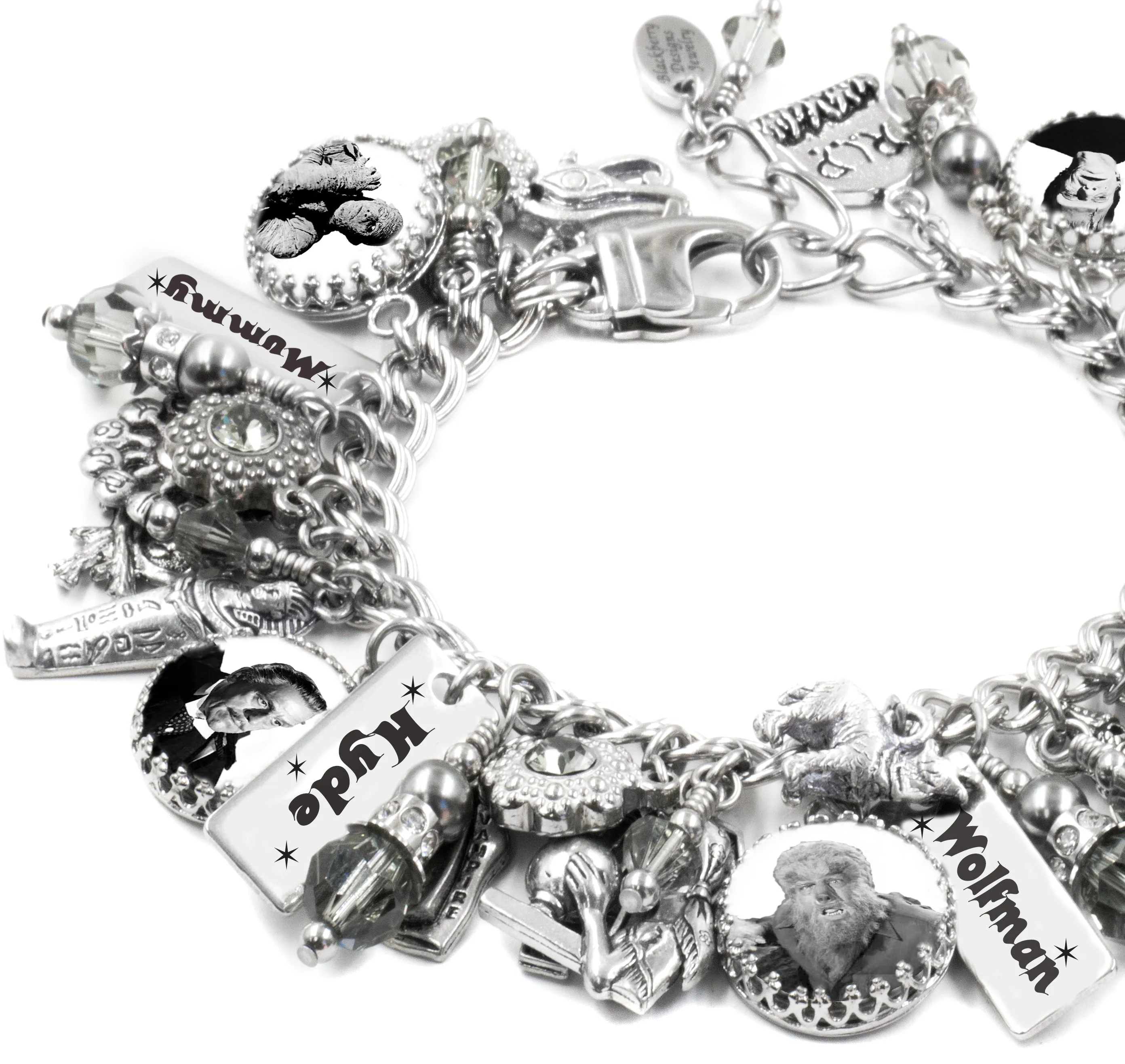 Vintage Movie Monsters Halloween Charm Bracelet