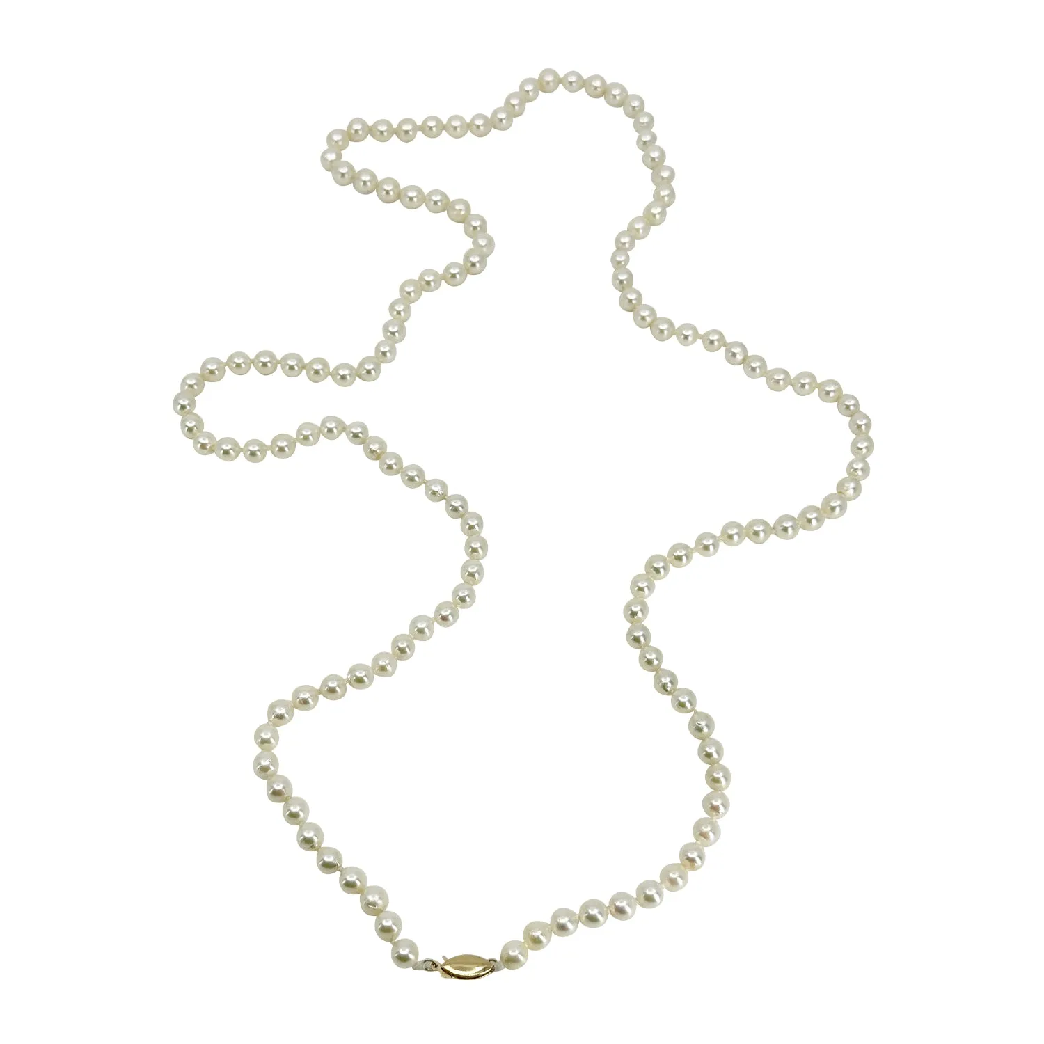 Vintage Opera Japanese Saltwater Cultured Akoya Pearl Vintage MCM Necklace Strand - 14K Yellow Gold 31.75 Inch (Copy)