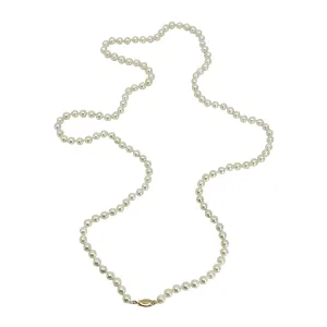 Vintage Opera Japanese Saltwater Cultured Akoya Pearl Vintage MCM Necklace Strand - 14K Yellow Gold 31.75 Inch (Copy)