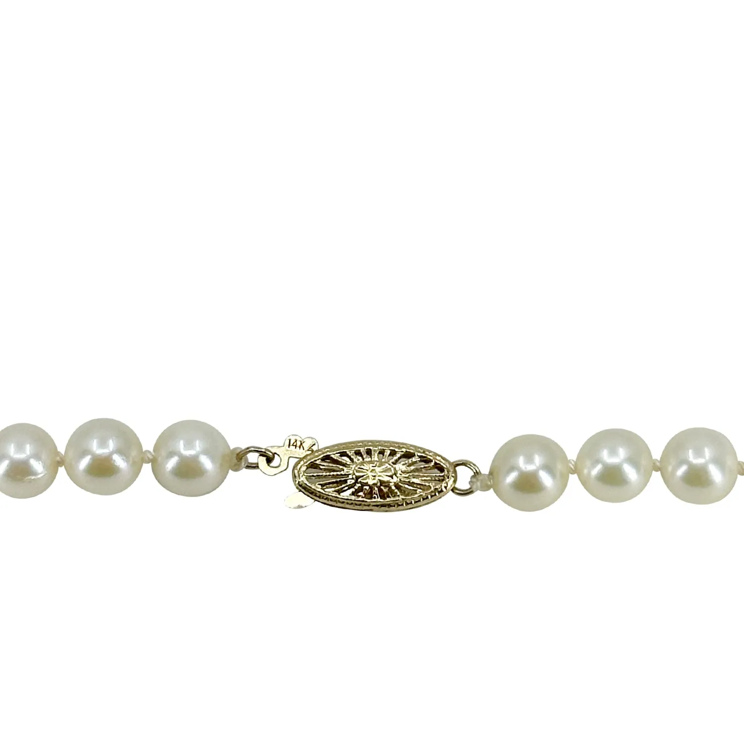 Vintage Opera Japanese Saltwater Cultured Akoya Pearl Vintage MCM Necklace Strand - 14K Yellow Gold 31.75 Inch