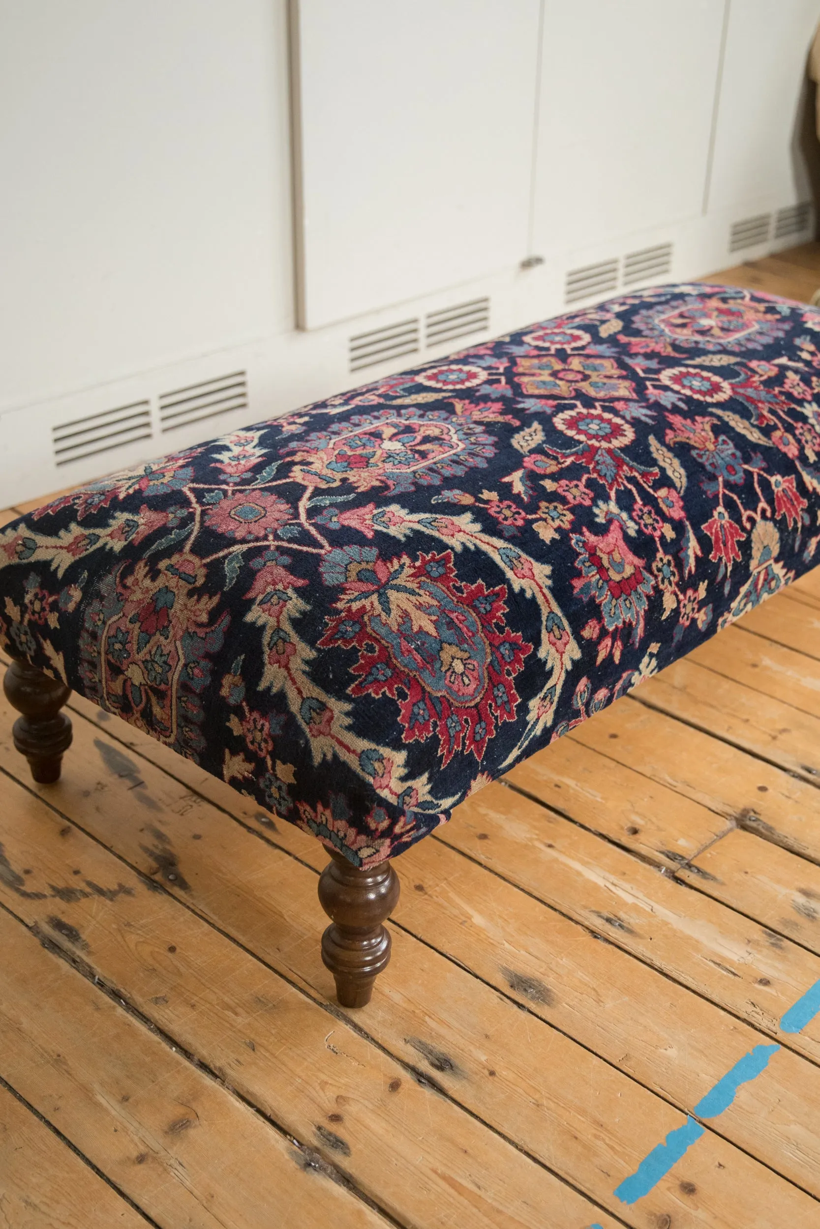 Vintage Persian Rug Ottoman Coffee Table