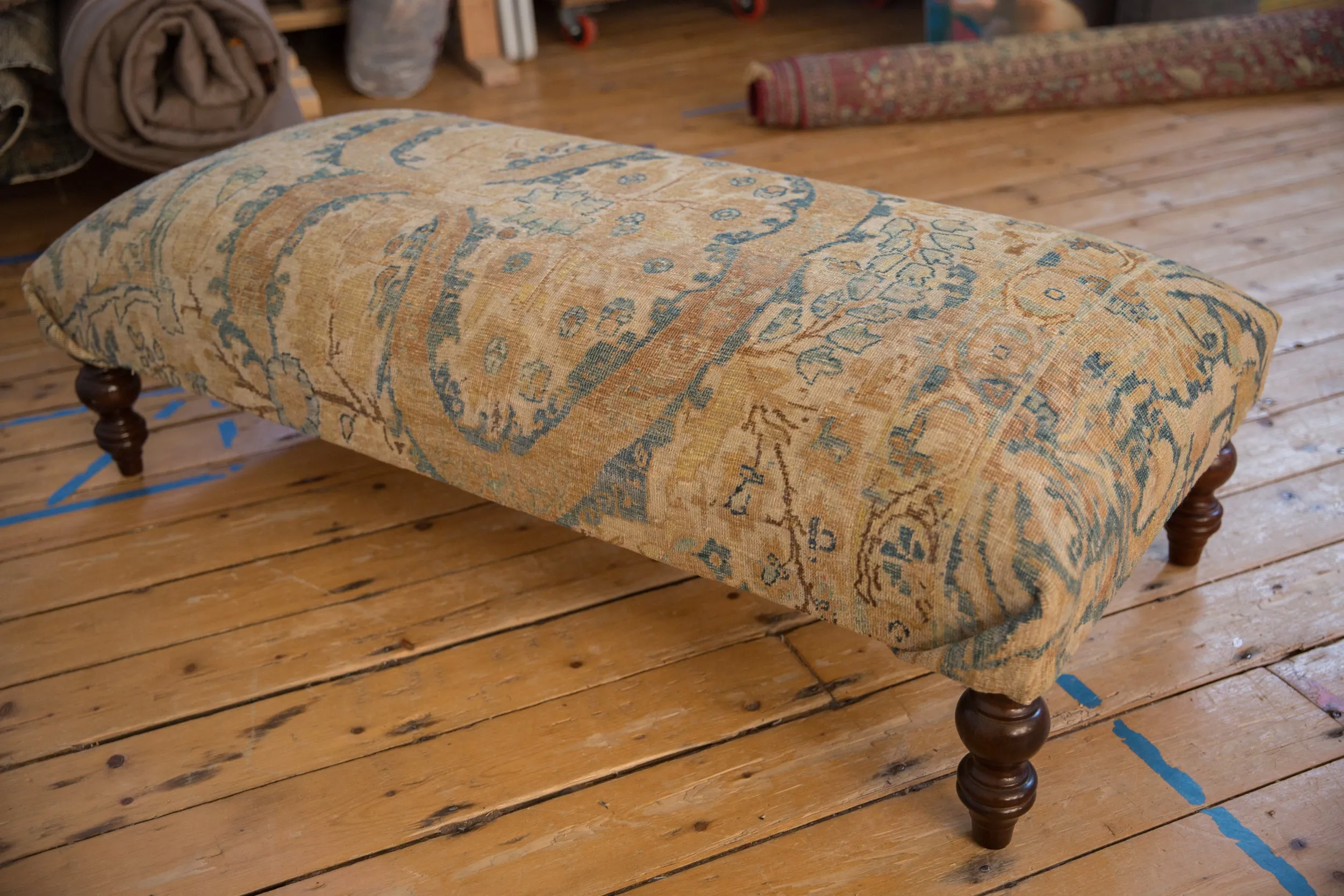 Vintage Persian Rug Ottoman Coffee Table