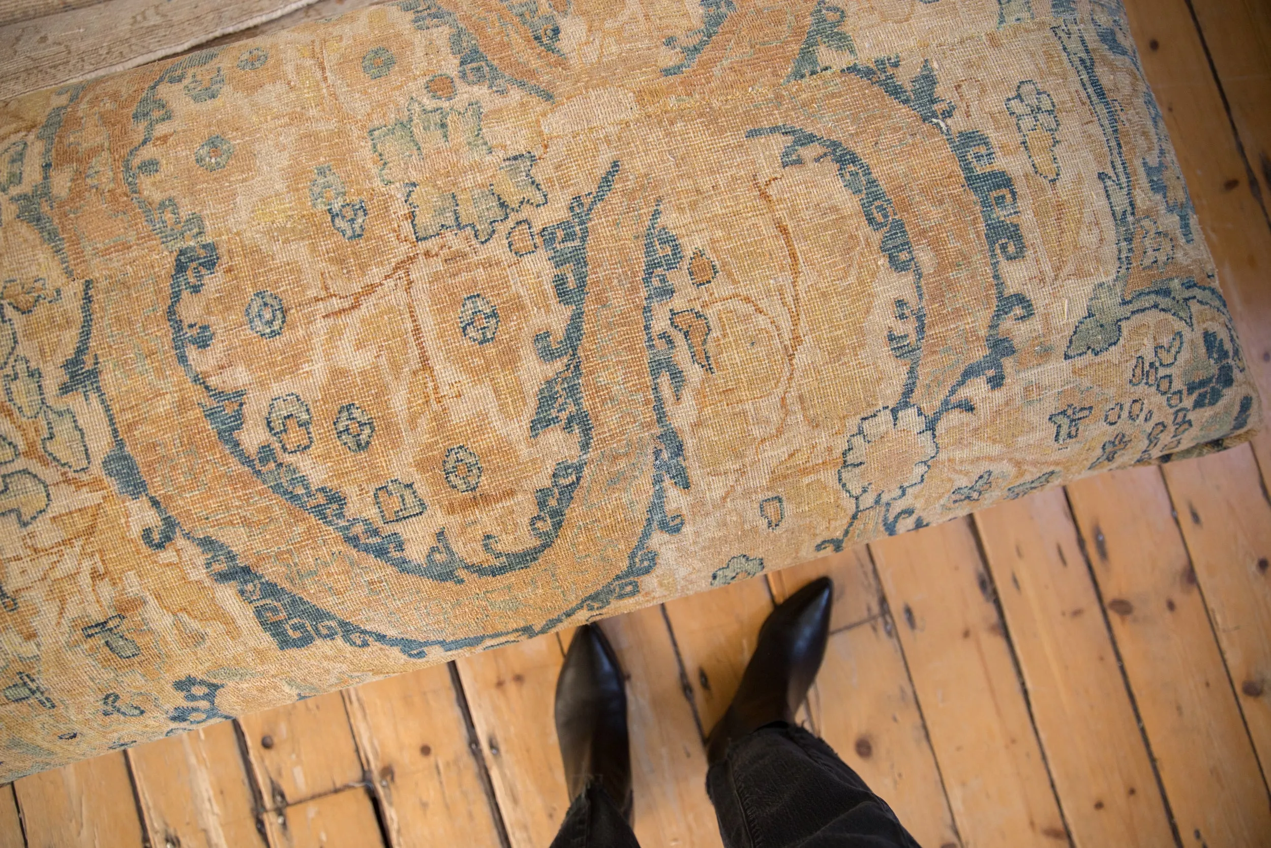 Vintage Persian Rug Ottoman Coffee Table