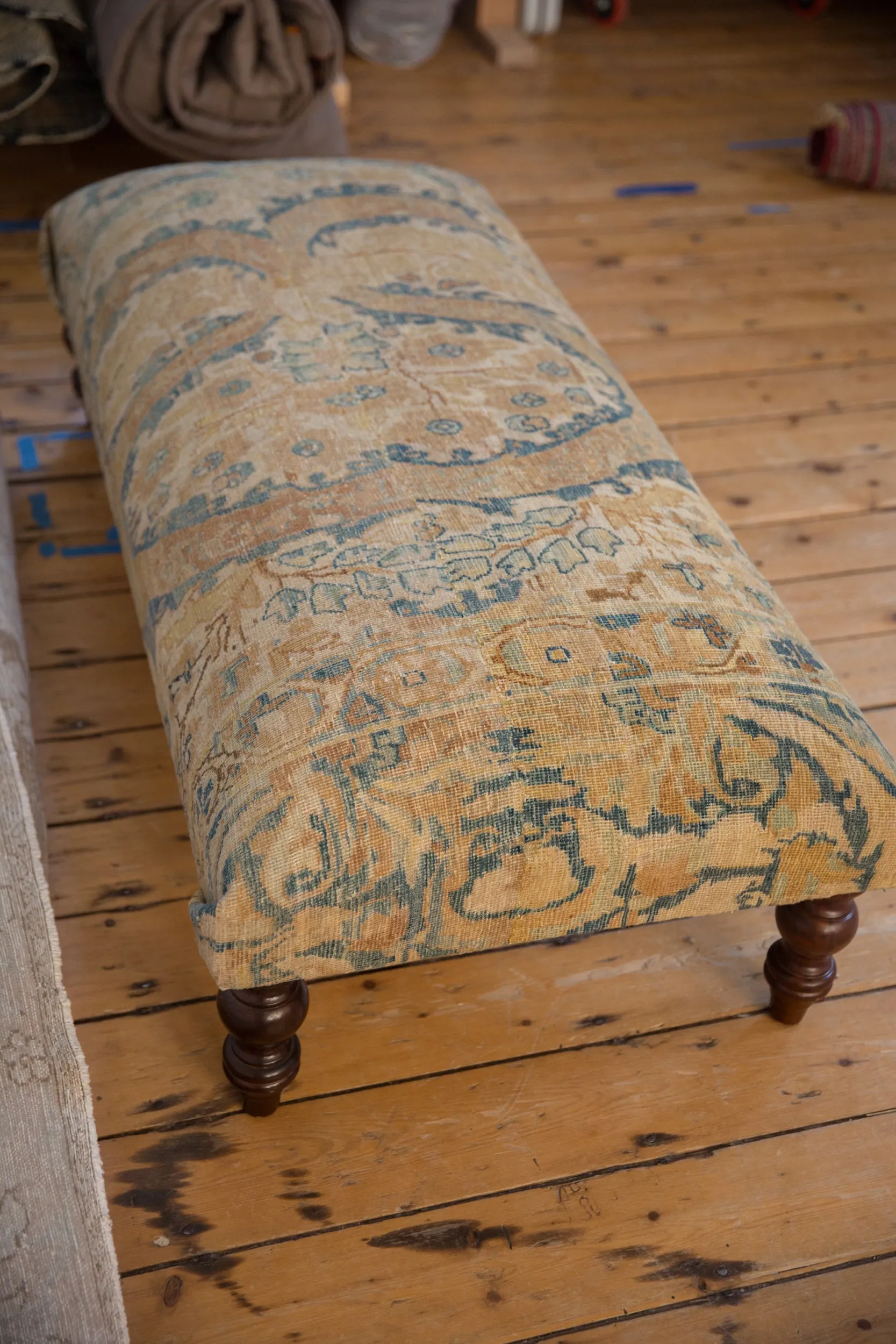 Vintage Persian Rug Ottoman Coffee Table