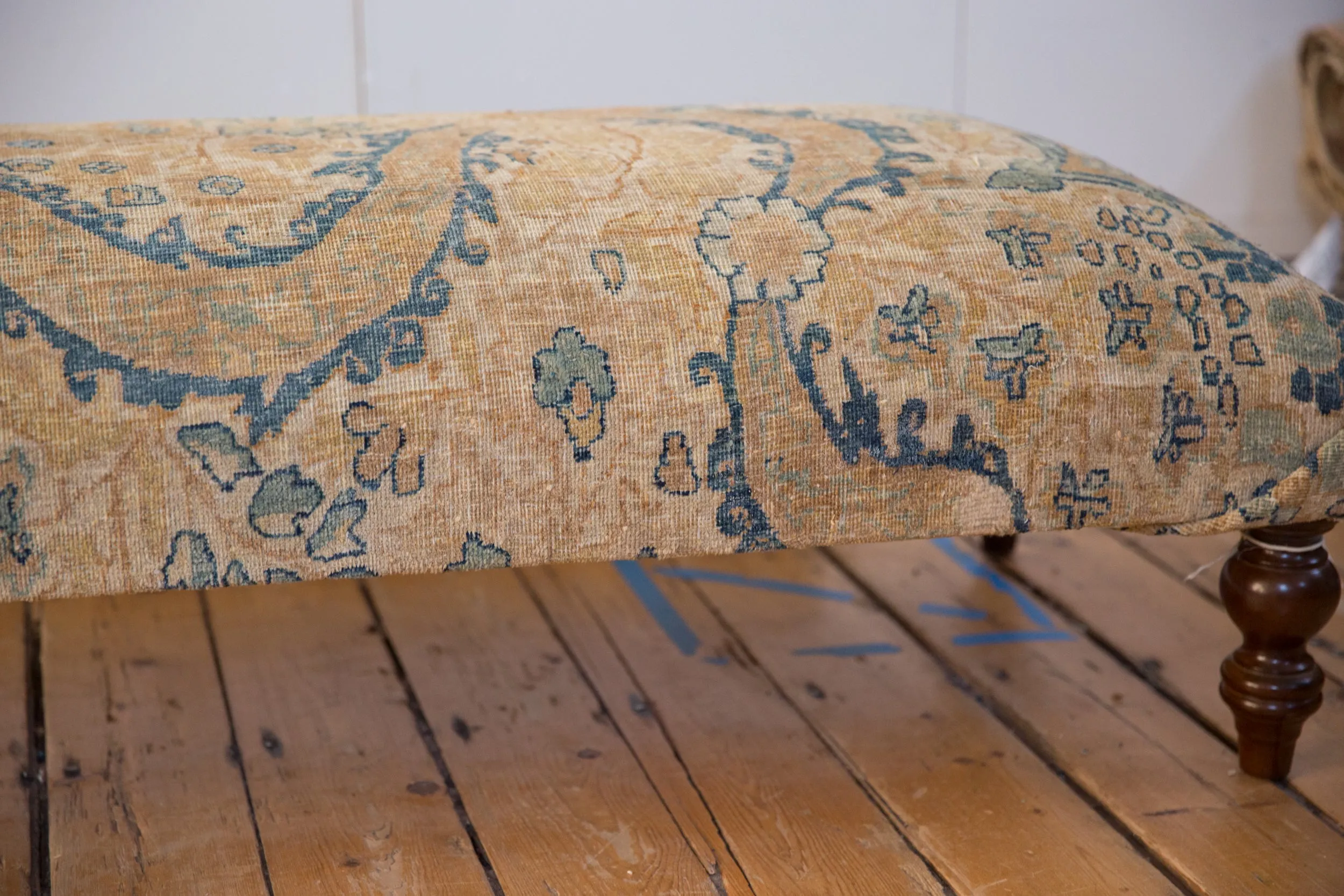 Vintage Persian Rug Ottoman Coffee Table