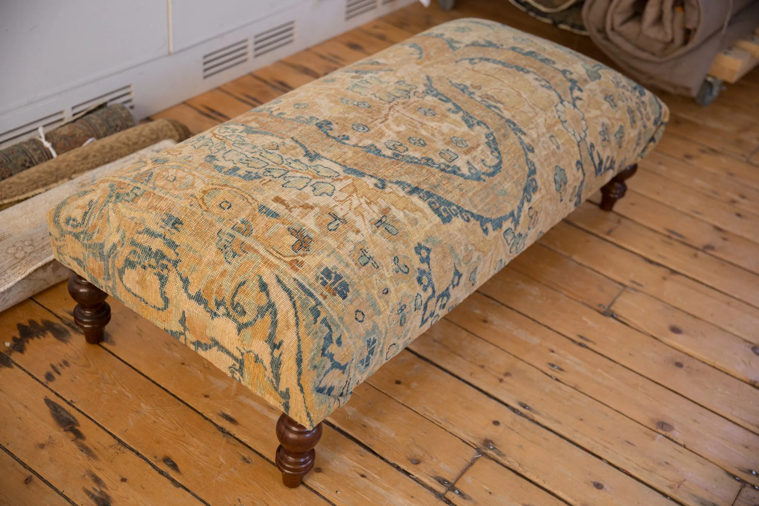 Vintage Persian Rug Ottoman Coffee Table