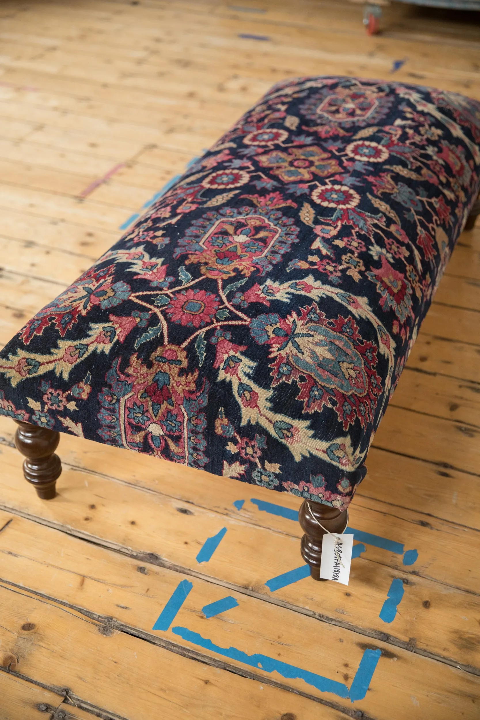 Vintage Persian Rug Ottoman Coffee Table