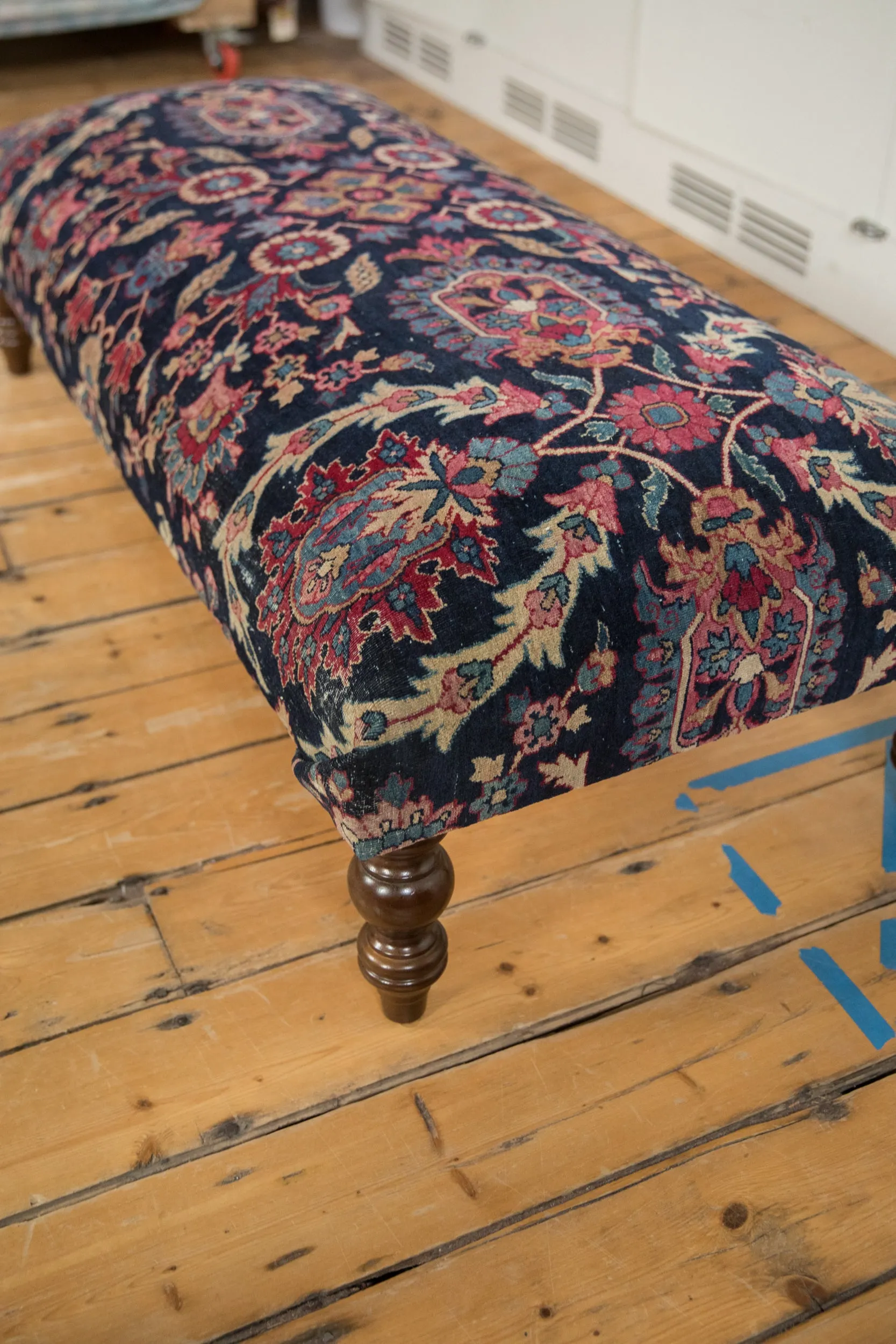 Vintage Persian Rug Ottoman Coffee Table
