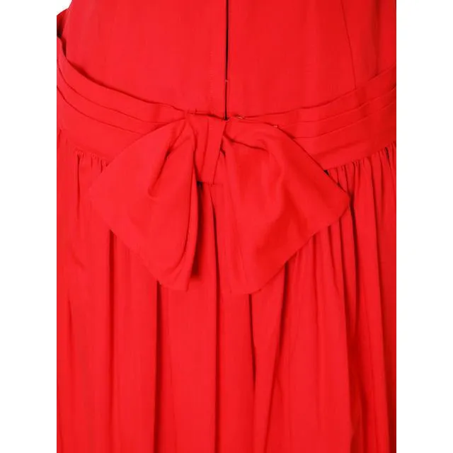 Vintage Red Cotton Dropped Waist Dress 1950s Nice Details 36-30-37