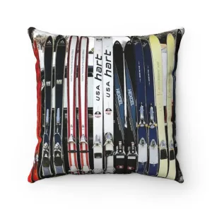 Vintage Skis - Throw Pillow