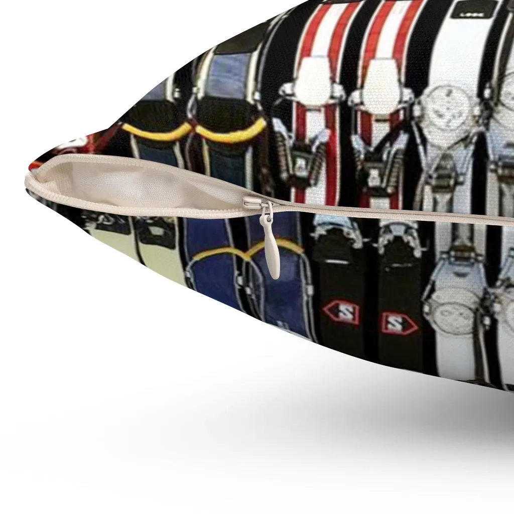 Vintage Skis - Throw Pillow