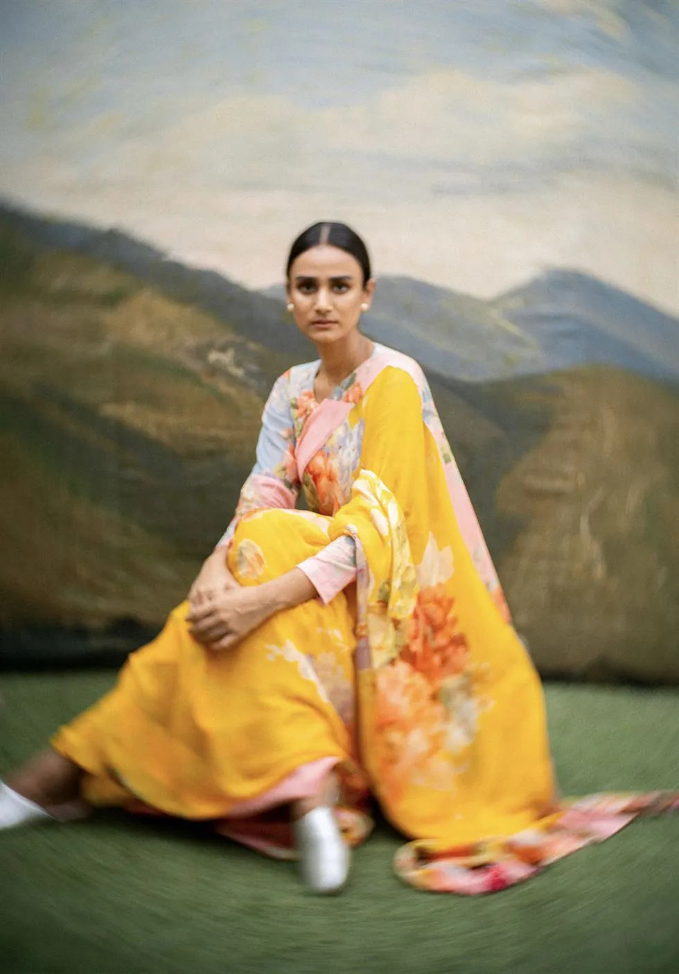 Yam   I   Radda Fauji Saree SAREE Blouse Not Included CHIFFON YELLOW An Indian Summer YAMSR10