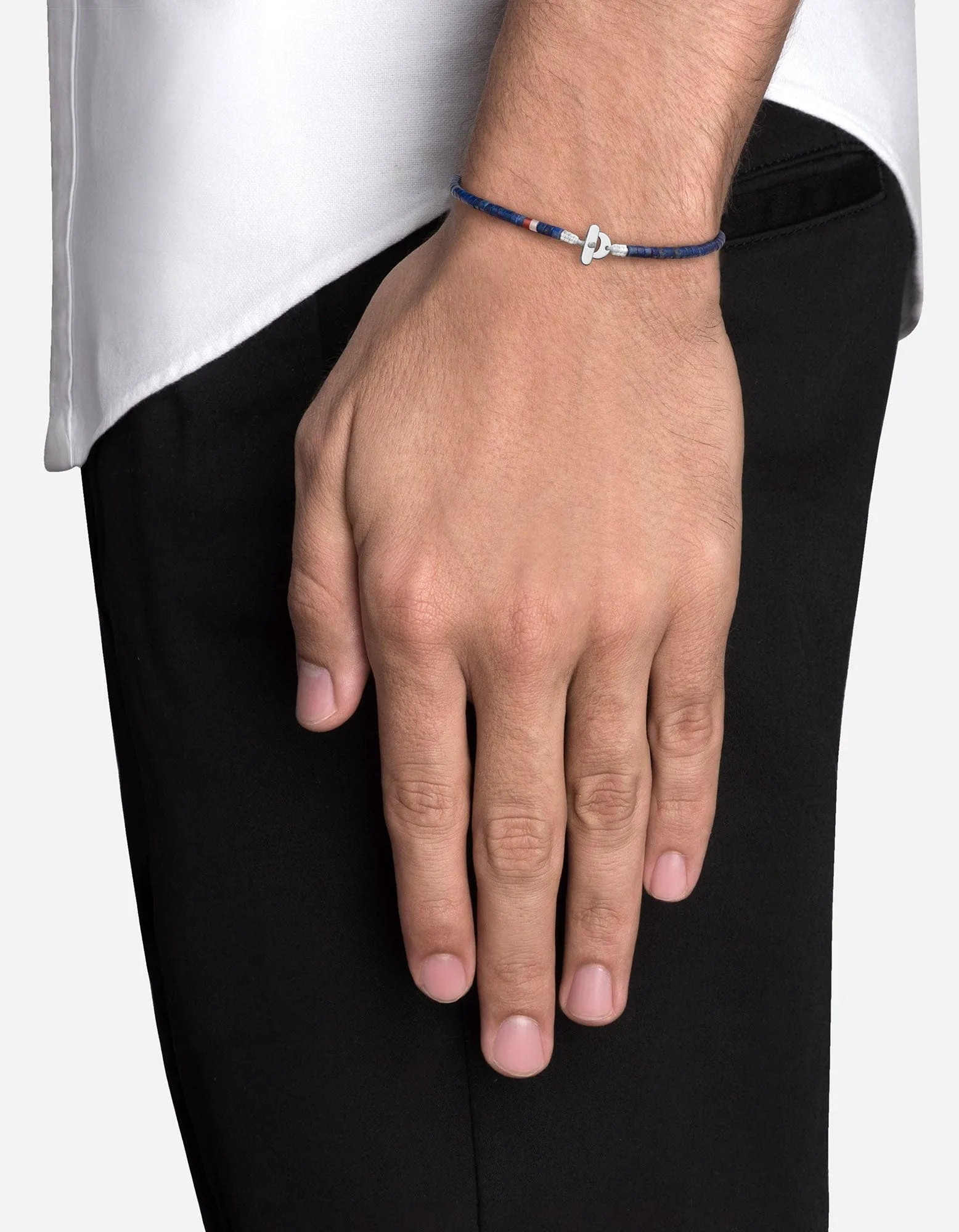 Zane Lapis Bracelet, Sterling Silver