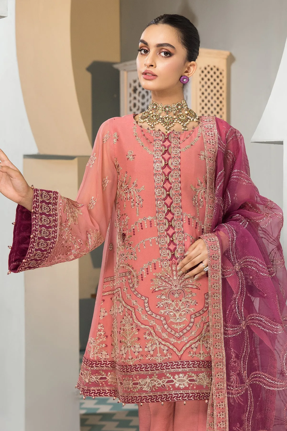 Zeina Alizeh Fashion Vasl-e-Meeras Festive Edition 2022 | Unstitched Embroidered Chiffon Suits